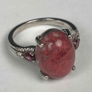 Just in- natural thulite of Norway ring in sterling silver